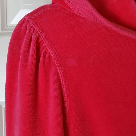 Juicy Couture Hot Pink Velour Full Zip Hoodie Drawstring Waist Jacket Size M - Picture 4 of 12